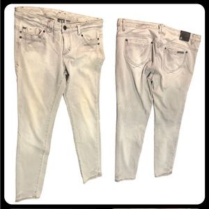 AX Armani Exchange Stretch Women Gray Jean Sz 12 Skinny Leg W34 L30 EUC C108